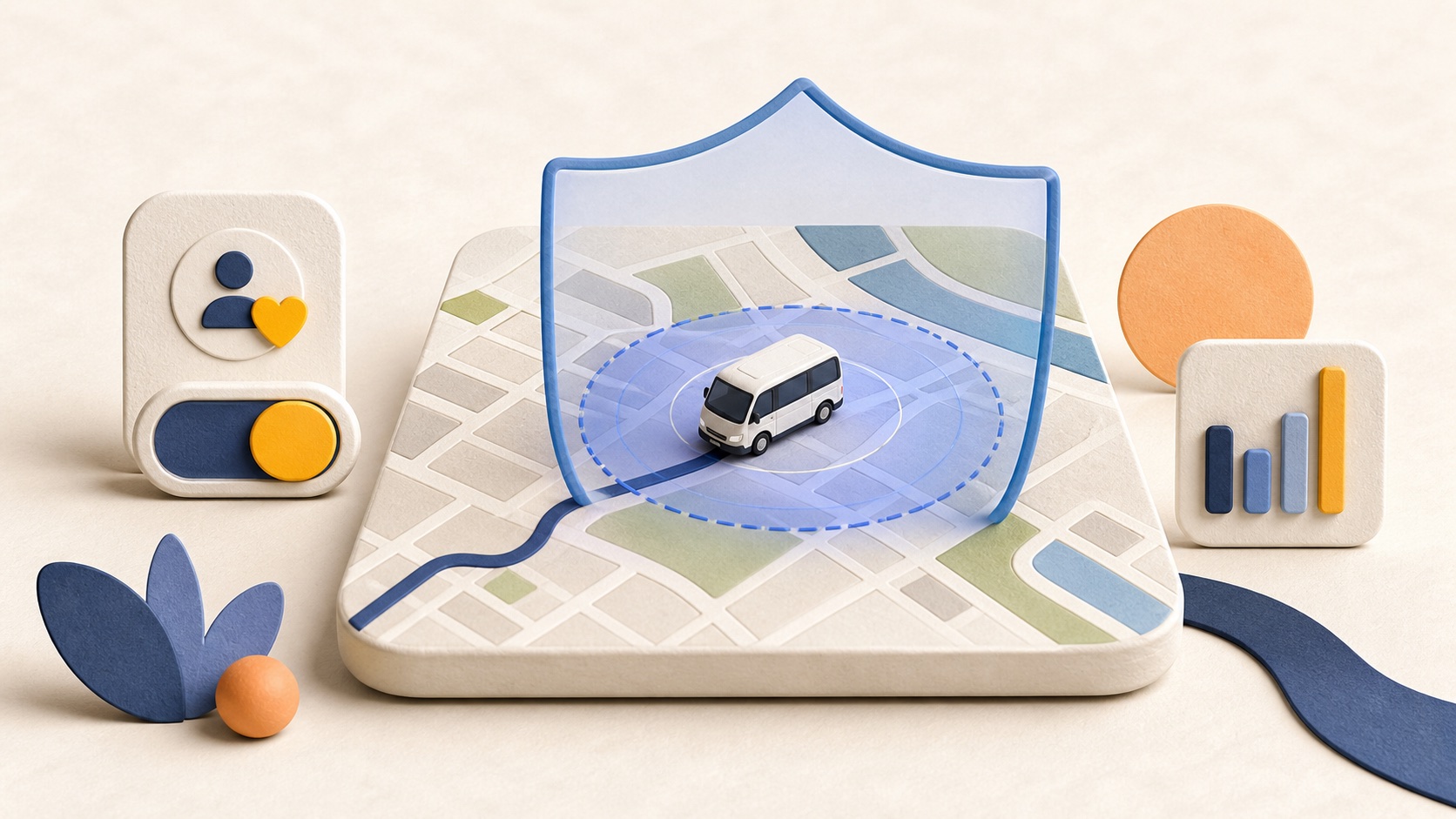 Illustration zum Artikel: Fahrer-Tracking im Fahrdienst: GPS, Datenschutz und Disposition