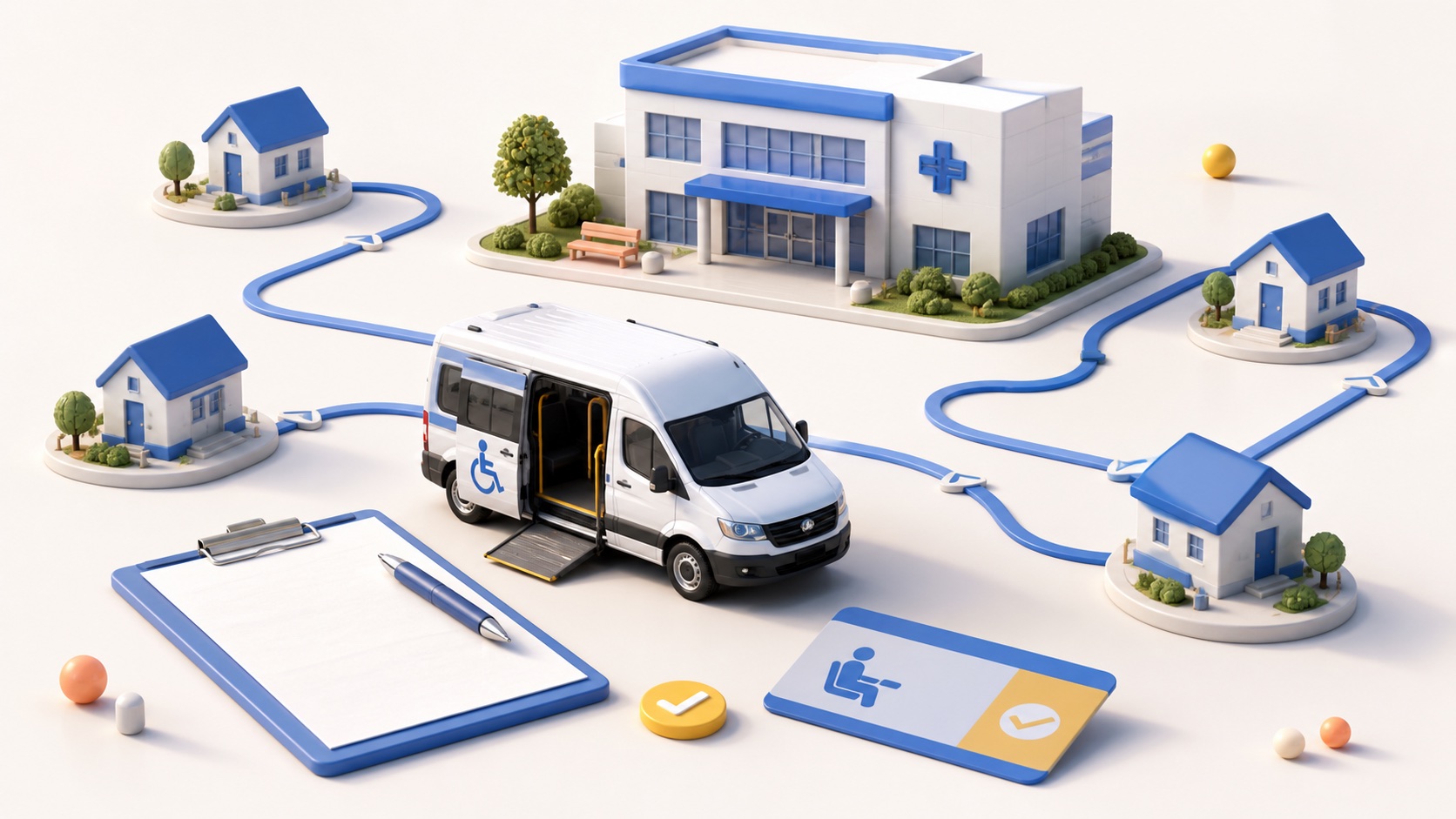 Praxisillustration zum Thema Krankenfahrten