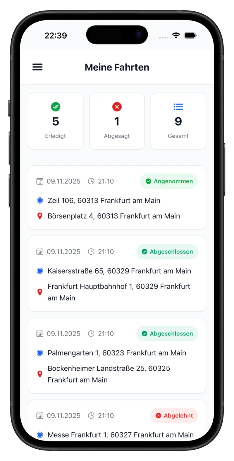 Fahrdienst Software App auf iPhone – Die SSL Taxi Alternative